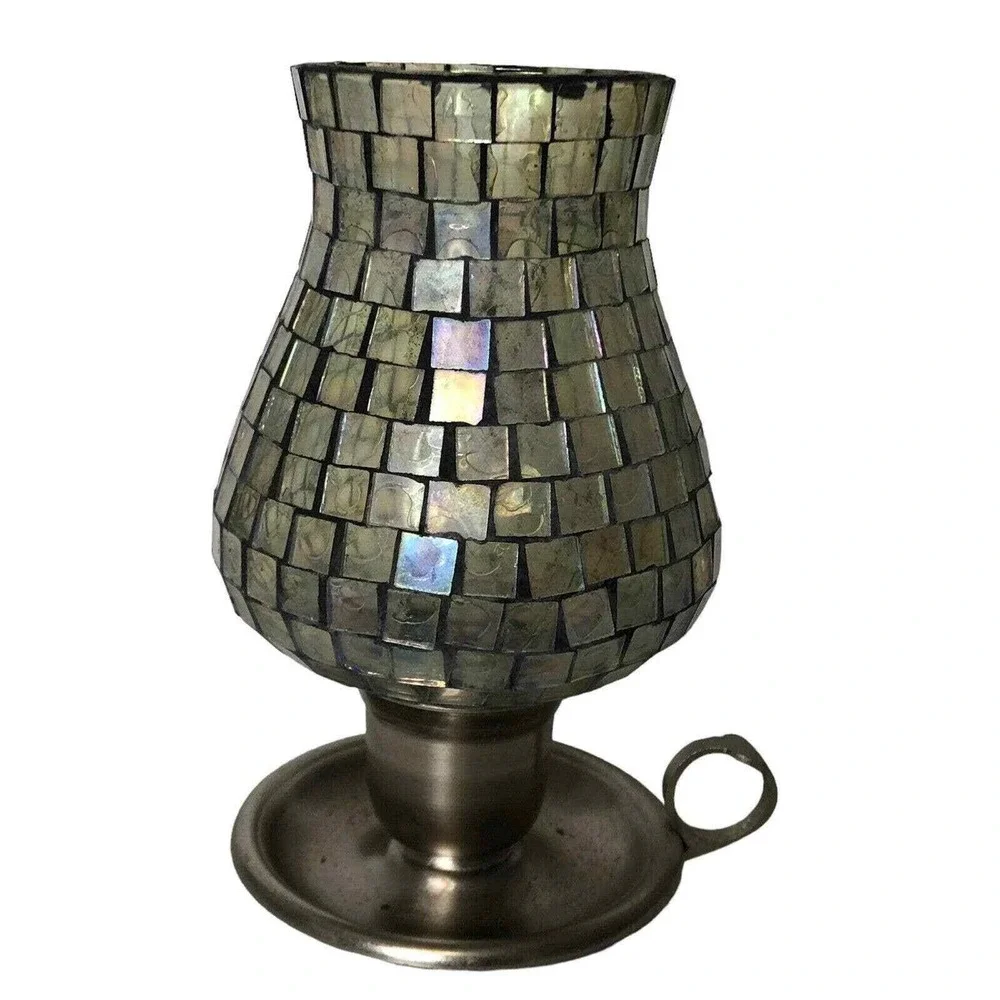 Mosaic Candle Holder‎ Candlestick Holder Vintage Shabby Chic Home Decor Accent